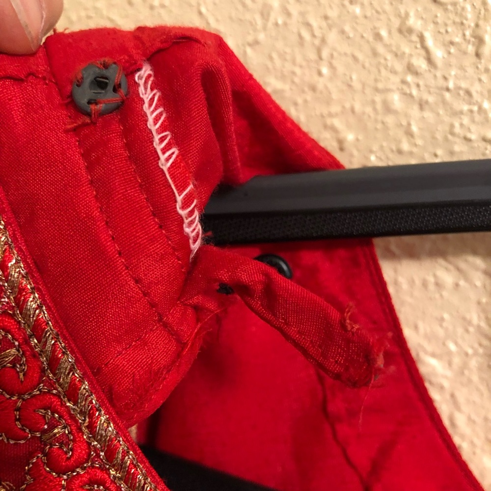 Indian/Pakistani saree/sari Dress and Shawl Small Red embroidered - Picture 6 of 7
